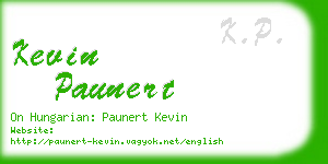 kevin paunert business card